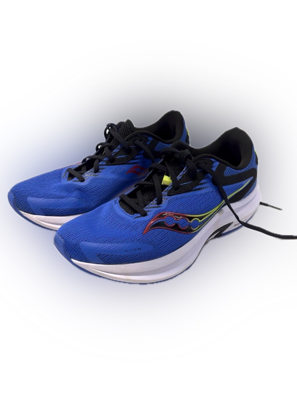 Saucony Axon 2 Max Cushion Running Shoes Men's 9.5 Blue Raz/Acid